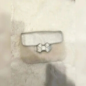 UGG Mini Silver Clutch With Soft Sheep Skin